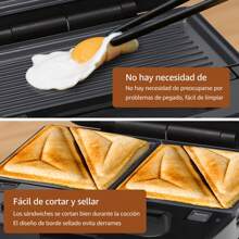 Electric Sandwich Maker Waffle Maker 4 In 1 Non-Stick Black - Black - View 6