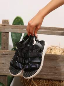 Sandalias con suela gruesa para mujer, zapatos ligeros para playa, sandalias romanas versátiles, tallas grandes, sandalias deportivas de moda con suela blanda