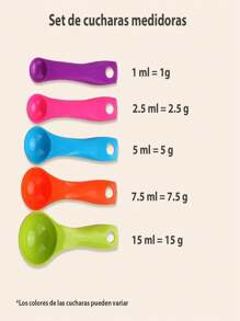 Juego de 5 Frascos para Alimentos con Tapa Hermética y Cucharas Medidoras - Transparente - Ver 6