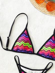 PEPPERMOLLY Nowe miękkie wyściełane paski regulowane paski seksowne bikini bez pleców, damski letni zestaw plażowy, zielony z czarnym wykończeniem - zielona czarna ramka - Zobacz 3