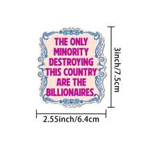 1/2/5 件“唯一正在摧毁这个国家的少数群体是亿万富翁”贴纸 | 有趣又奇特的乙烯基贴纸，适用于计划本、日记本和笔记本电脑 | 可爱又贴心的设计，适合冥想、健康爱好者和书籍爱好者 | 时尚、艺术、积极肯定贴纸 - 彩色 - 查看 2