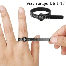 1 件带放大镜的戒指尺寸测量仪，戒指尺寸测量工具套件，耐用卡尺，无需电池，高精度 0.1 精度，美国尺寸 1-17 - 附放大玻璃尺寸測量工具 - 查看 4