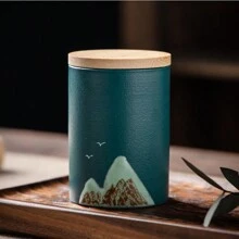 وعاء خزفي محمول صغير السعة لتخزين أوراق الشاي 160مل، وعاء تخزين أوراق الشاي، حاوية محكمة الإغلاق للفول القهوة