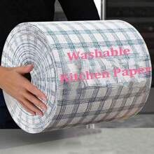 1 Roll Sheets Slouchy Rags, Disposable Kitchen Paper Towels, Washable Wet And Dry Towels, Dishcloths, Non-Stick Oil Rags, Degreasing Towels, Household Cleaning Rags, Drying Cloths, Cleaning Supplies, Cleaning Tools, Plaid Pattern Washable Kitchen Dishcloth Disposable Wet And Dry Dish Towel, For Outdoor, Camping