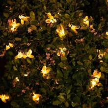 Solar String Lights Bee Shape 5m 50 Lights/6m 60 LED Solar Lights These Solar Lights Can Work Continuously For More Than 8 Hours At Night When Fully Charged During The Day - Yellow - View 6