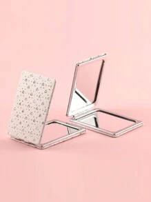 1 Stück weißer Glitzer Strass-Doppelspiegel, perfekt für Valentinstag, Hochzeit, Braut, Neuvermählte, Paar und Beauty-Liebhaber. Geeignet für Make-up, Hautpflege, Reisen, Büro, Partys und andere Anlässe. Leicht, tragbar, ideal um die Körperpflege zu verbessern und Eleganz in Ihren Alltag zu bringen.