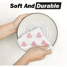 2pcs Heart Pattern Kitchen Towels, 3 Color Choices - 16x24 Inch Super Soft, Absorbent Dish Cloths - Machine Washable Fabric Towels With Valentine's Heart Design, For Home Decor, Holiday Gifts, Wedding Decorations, Dish Rags (Red, Pink, Black)