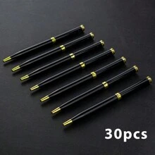 1/5/10/30 unidades Bolígrafo personalizado con grabado láser de nombre, tinta negra, logotipo personal para oficina, estudio, firma - Negro - Ver 11