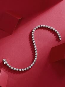 D 色 VVS1 18K 镀银 925 纯银莫桑石银河梦幻手链，优雅时尚女士珠宝 - 銀色 - 查看 7