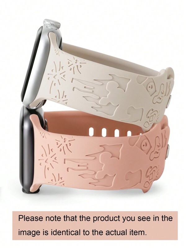 Set de 2 bandas de reloj de manzana de silicona grabadas con diseño de Snack y fuegos artificiales, compatibles con Apple Watch, tamaño 38/40/41/42/44/45/49mm, Ultra/9/Se/8/7/6/5/4/3/2/1