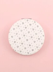 1 Stück weißer Glitzer Strass-Doppelspiegel, perfekt für Valentinstag, Hochzeit, Braut, Neuvermählte, Paar und Beauty-Liebhaber. Geeignet für Make-up, Hautpflege, Reisen, Büro, Partys und andere Anlässe. Leicht, tragbar, ideal um die Körperpflege zu verbessern und Eleganz in Ihren Alltag zu bringen.