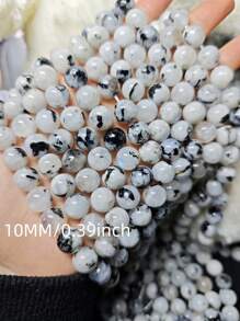 月光石天然珠子适合 DIY 珠宝制作 - 圆形散装宝石非常适合 - 月光石[1strand 15inch] - 查看 11