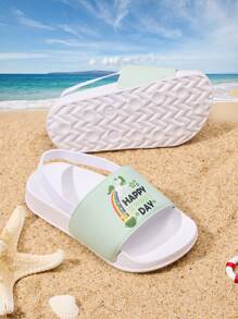 1 par de sandalias planas de dibujos animados cómodas, de moda, casuales y ligeras para niños pequeños en verano - Multicolor - Ver 5