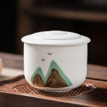 وعاء خزفي محمول صغير السعة لتخزين أوراق الشاي 160مل، وعاء تخزين أوراق الشاي، حاوية محكمة الإغلاق للفول القهوة