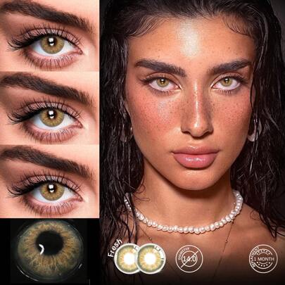 1副14.0毫米软性隐形眼镜，年抛型，时尚美妆，万圣节服装配饰
