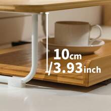 Bamboo Coffee Tea Pod Holder Machine Stand With Hollow Out Drawer Organizer Storage Office - Multicolor - View 6