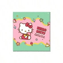 Sanrio 1 pieza Paño de limpieza de microfibra con estampado de gatito - Limpia de forma segura y efectiva lentes, gafas, pantallas, cámaras, teléfonos, pantallas de TV LCD y talla grande