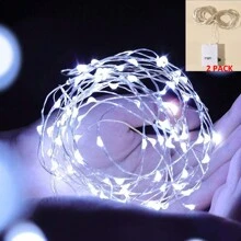 2/3/5/10串 2米 20颗LED灯珠 3种照明模式 铜线串灯,带电池,闪烁LED灯串,适用于室内房间装饰、婚礼、求婚、户外花园树木露营、情人节装饰 - 2米 - 查看 18