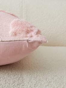 1pc Easter Pink Rabbit Embroidered Decorative Pillow Cover, Suitable For Indoor Decor, Easter Decoration Cushion Cover, Pillow Insert Not Included - Pink - View 6