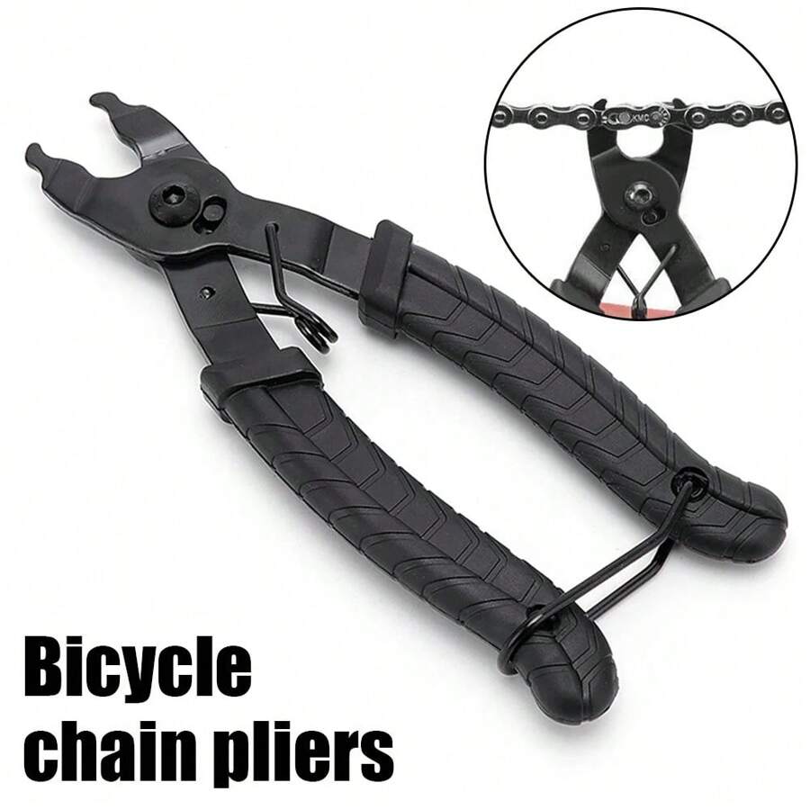 1pc Bicycle Chain Disassembly Tool Pliers Chain Breaker Chain Ruler Quick Release Buckle Magic Buckle Disassembly Pliers Tool - Black - View 1