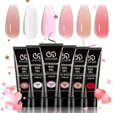 6-Color Nail Gel Extension Kit, 0.51oz Each - Easy Squeeze Toothpaste Design For DIY Manicures & Pedicures, Perfect Gift For Girls - Multicolor - View 8