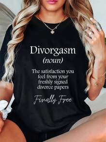 Divorgasm - Funny Divorce Design & Party Gift T-Shirt - 黑色 - 查看 1