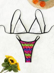 PEPPERMOLLY Nowe miękkie wyściełane paski regulowane paski seksowne bikini bez pleców, damski letni zestaw plażowy, zielony z czarnym wykończeniem - zielona czarna ramka - Zobacz 2