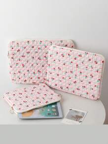 1 Stück Laptoptasche mit Kirsch-Muster Muster, handgehaltene tragbare Computertasche für iPad, Laptoptasche mit Reißverschluss, tragbare Computertasche für 11/13/15 Zoll, iPad-Tasche, Geschenk für Lehrer, täglicher Lehrerbedarf, Lehrertasche, Hochschulbedarf, Schulanfang Grundausstattung, Laptop-Tasche für das Klassenzimmer für MacBook, ASUS Tablet, stoßfeste Hülle 9-11 Zoll kompatibel mit iPad Air 4 5 Pro 11 Mini 5 6