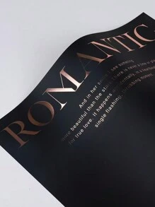 Valentinstag Gold Folie minimalistisches Blumen Geschenkpapier, wasserfestes Kraftpapier mit englischem Buchstaben Blumenmuster für Blumenstrauß Verpackung, Schulanfang, Valentinstag