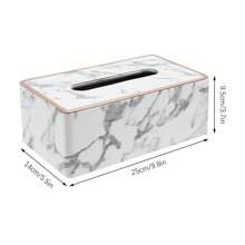 Futchoy Caja de pañuelos de color mármol, Caja de pañuelos cosméticos, Portapañuelos, Organizador de pañuelos, Regreso a la escuela - Gris - Ver 2