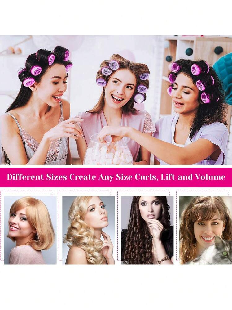 36pcs/Set Self-Grip Rollers Kit With 24Rollers And 12Clips, Salon Quality Curlers For Diy Hairstyling, Heatless Rollers, Hair Rollers, Heatless Curls, Hair Curler, Hair Products And Accessories For Barber Salon Beauty Back To School, Hair Curlers, Curly Hair Products, Curler, Rollers Hair Curl, Curly Hair Tools, Hair Roller, Christmas, Curly Hair Rollers, Hair Curler, Heatless Curl, Heatless Curls, Hair Curlers, Rollers, Hair Curl, Rollers For Hair, Curly Hair Tools, Hair Rollers, Hair Roller, Curls Diffuser, Barbershop, Hairdressing Equipment