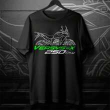 Kawasaki Versys X 250 City T-Shirt - Motorcycle Tee Shirt For ADV Riders - 黑色 - 查看 1