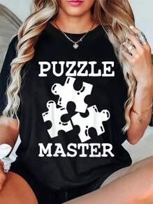 Puzzle T-Shirt - Black - View 1