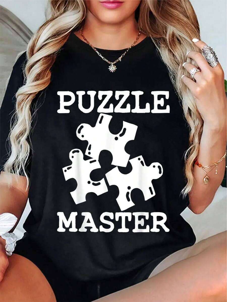 Puzzle T-Shirt - Black - View 1