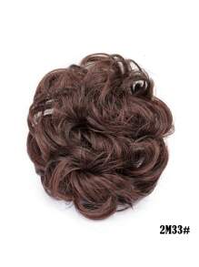 合成耐热编织发髻，带蓬松自然发夹，多种颜色，棕黑色自然接发，女士时尚卷发水波接发，适合日常节日角色扮演派对，圣诞礼物，二手初学者友好礼物 - 亞麻棕 - 查看 16
