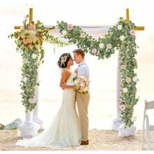 1pc 180cm Artificial Green Vine Garland With Eucalyptus, Baby's Breath And Boxwood Leaves For Wedding, Party, Home Decoration, Arch, Wreath