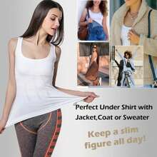 Shapewear Tank Tops For Women With Built In Bra Tummy Control Belly Compression Camisoles Body Shaper Padded Tanks - White - View 7