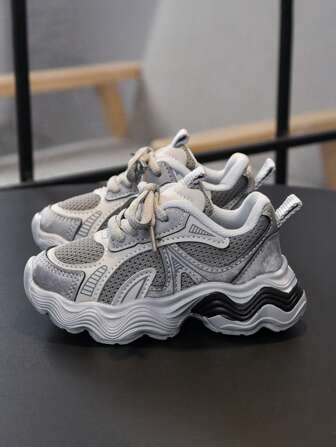 1 Pair Children's Mesh Tennis Shoes, Breathable Running Sneakers, Walking Shoes, Fashionable Sports Shoes Suitable For Boys And Girls