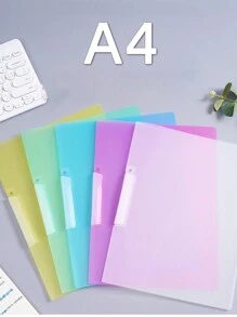 1pc A4 Size Snap Clip Swing Binder, Minimalist PP Material Waterproof & High Transparency, Suitable For Student Study And Office File Organization,Back To School,School Supplies