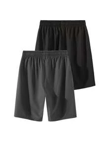 2 New Men's Casual Versatile Simple 5-Inch Ice Silk Quick Dry Shorts, Spring/Summer - Multicolor - View 2