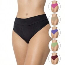 Kit 5 Panties Waistband Lingerie Cotton Comfortable Reinforced Compression