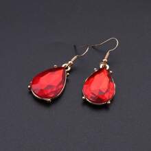 1 Set Elegant Crystal & Rhinestone Water Drop Necklace Earrings Jewelry Set, Suitable For Women Wedding Party Holiday Celebration, Birthday & Valentine's Day Gift,Mom,Mother,Mother's Day,Gift