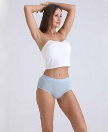 SHIXIONG Pack Of 6 Women's Cotton Panties High Waist, Breathable Women's Underwear, Postpartum Panties Cesarean Section - 白色 - 查看 2