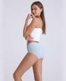 SHIXIONG Pack Of 6 Women's Cotton Panties High Waist, Breathable Women's Underwear, Postpartum Panties Cesarean Section - 白色 - 查看 3
