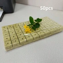100pcs/50pcs Rockwool Planting Cubes For Seedling Propagation, Allows Plant Seeds To Germinate And Grow Without Soil, Hydroponics And Agriculture - Ginger - View 3