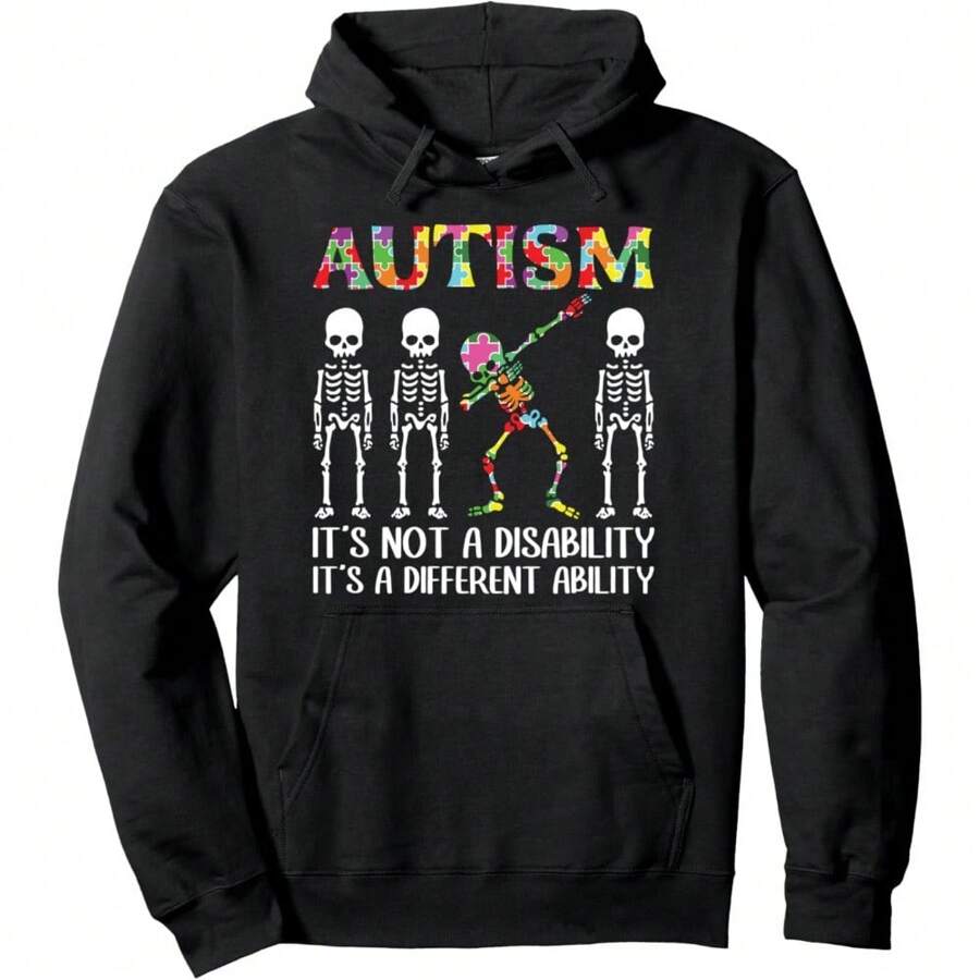 It's Not A Disability Awareness Day Pullover Hoodie Funny Hoodies For Men Funny Sweatshirts Hoodies Sweatshirts Cotton, Hoodies Men - 黑色 - 查看 1