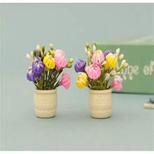 5 件/3 件/2 件/1 件微型娃娃屋假菊花植物，人造花装饰，工艺 DIY 配件，娃娃屋客厅卧室花卉装饰，微场景摄影道具
