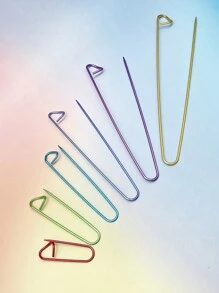 1枚/10枚彩色铝制胸针别针/防松别针/毛衣防掉毛夹/编织工具，大号铝制别针