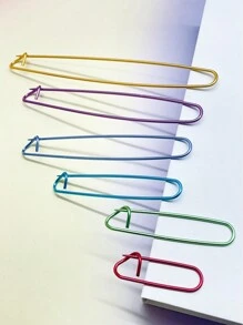 1枚/10枚彩色铝制胸针别针/防松别针/毛衣防掉毛夹/编织工具，大号铝制别针