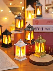 1/2/3 szt. Retro Mini Dekoracyjna Lampa Latarnia z Migoczącą Świecą LED, Dekoracyjna Mini Lampa Wiatrowa z Baterią, Dekoracja Stołu, Wystrój Domu, Wystrój Sypialni, Wisząca Lampa Nocna, Dekoracja Ścienna, Nadaje Się Na Wesele, Dekoracje Świąteczne, Świąteczna Lampa Latarnia